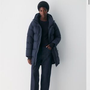 Aritzia Blue Super Puff Jacket - mid length medium